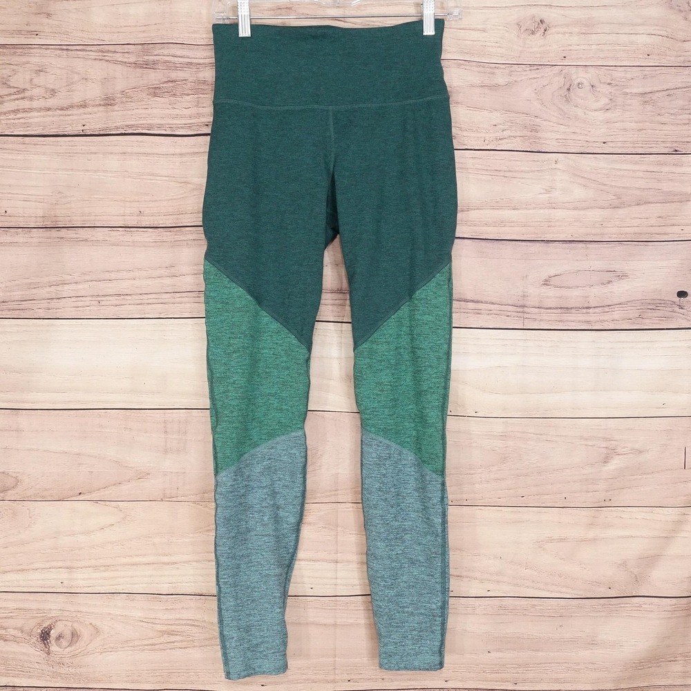 Old Navy Active Leggings Womens M Multicolor Colorblock Ankle Go-Dry Yoga Gym
